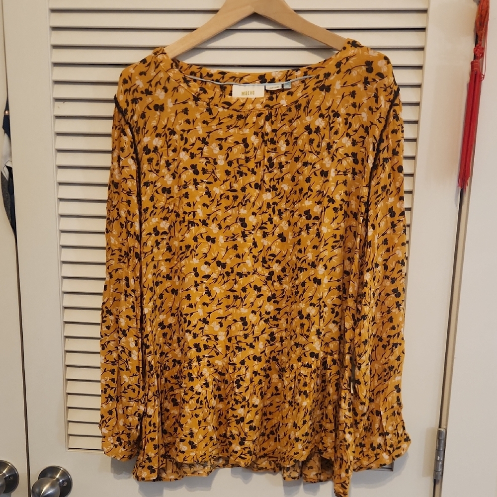 Maeve Mustard Floral Blouse